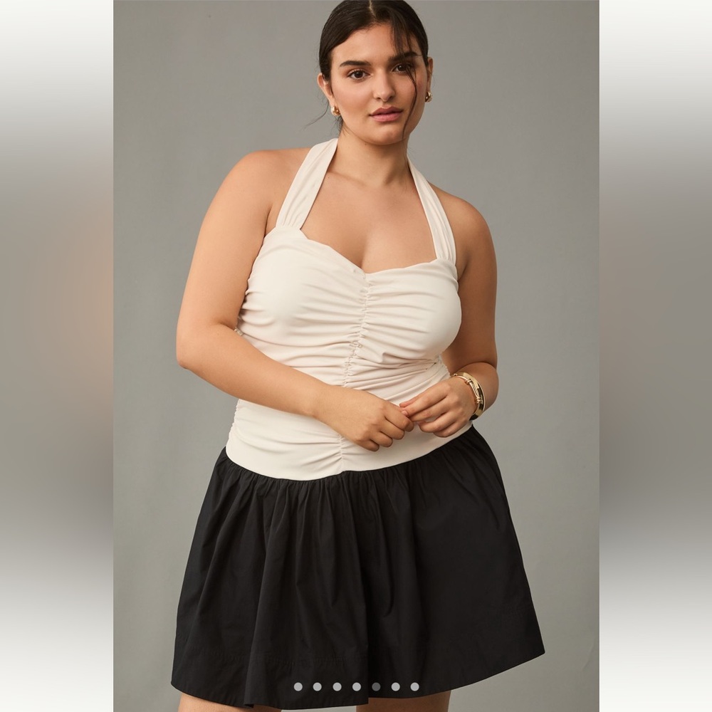 NWT Anthropologie Maeve Halter Twofer Mini Dress Sz Large